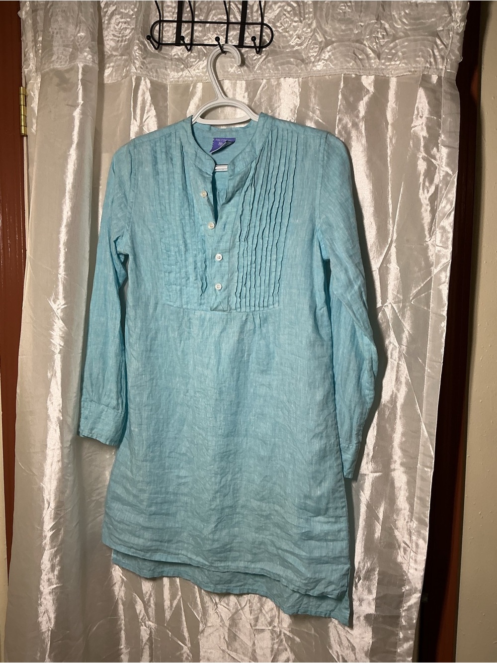 Pine Cone Hill Light Blue women’s Linen Button-Front dress